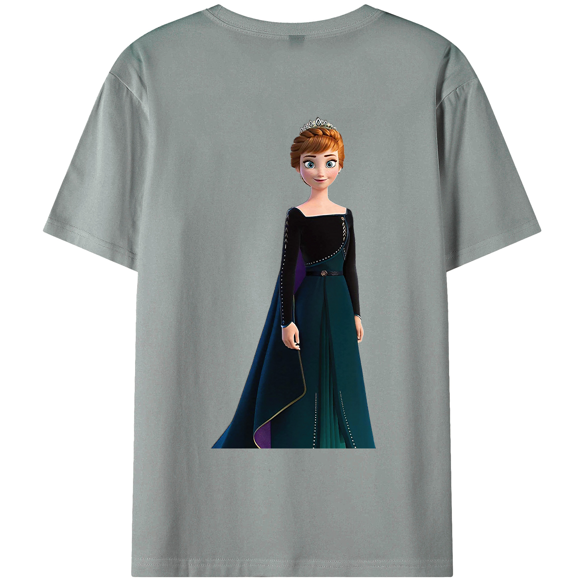 （画像用） アナと雪の女王 アンナ エルサ Frozen Anna Elsa 綿100％ メンズ半袖Tシャツ（バックプリント） 通気性